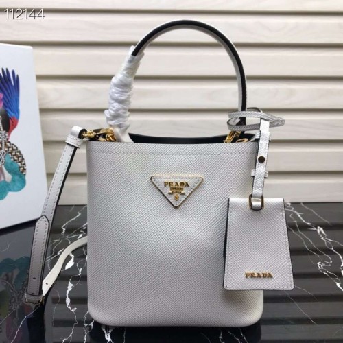 Borsa Prada Panier Piccola Originale Saffiano 1BA217 Bianca
