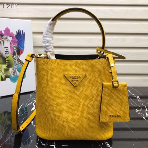 Borsa Prada Panier Piccola Originale Saffiano 1BA217 Gialla