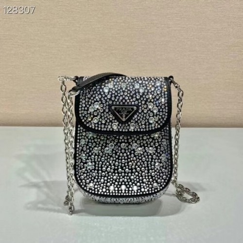 Prada Mini borsa Prada in cristallo 1BH185 nera
