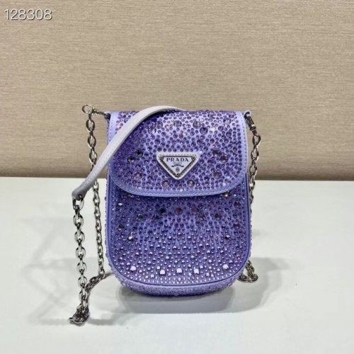 Prada Mini borsa Prada in cristallo 1BH185 viola