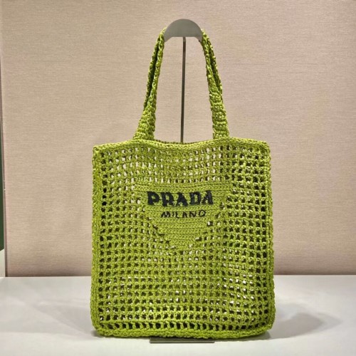 Prada Borsa tote in rafia 1CH393 verde