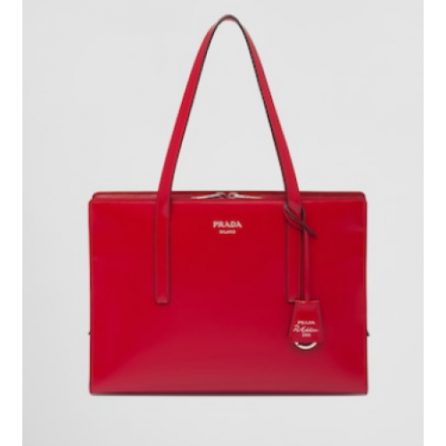 Prada Re-Edition 1995 borsa a mano media in pelle spazzolata 1BA350 rossa