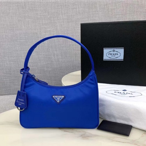 Mini borsa Prada Re-Edition 2000 in nylon 1NE515 Blu elettro ottico