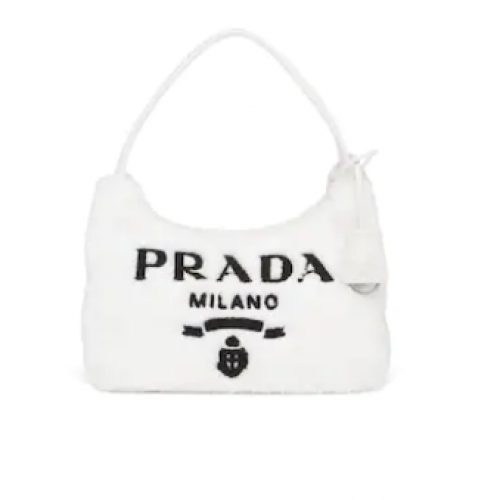 Prada Re-Edition 2000 mini borsa in spugna 1NE515 bianca