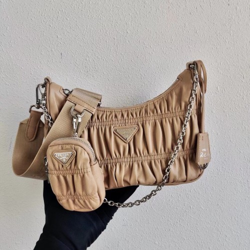 Prada Re-Edition 2005 borsa in pelle 1BH20 Biscuits