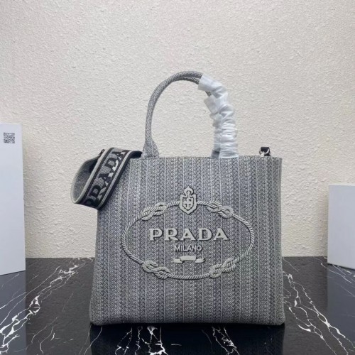 Prada BORSA SHOPPING 1AV332 Nero&grigio