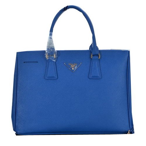 Prada Borsa Tote In Pelle Di Vitello Saffiano PBN2274 Blu