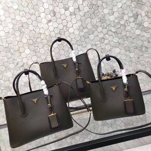 Borsa tote in pelle originale Prada Saffiano Cuir BN2758 nera