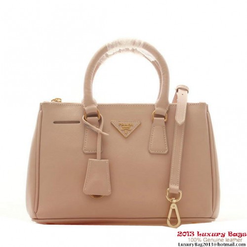 Borsa tote Prada in pelle Saffiano 30 cm BN1801 rosa chiaro