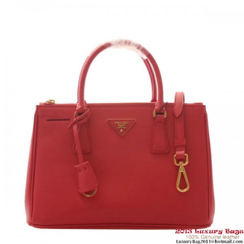 Borsa tote Prada in pelle Saffiano 30 cm BN1801 rossa