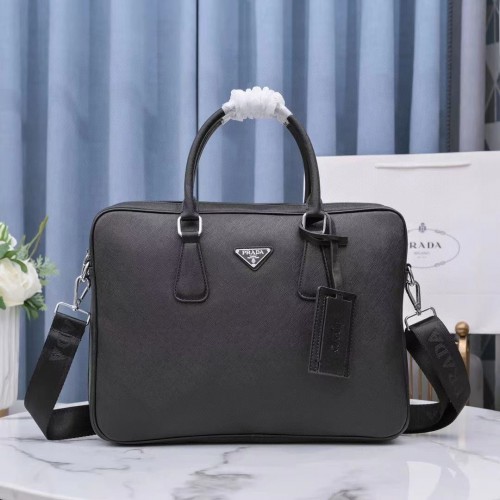 Prada Borsa Cartella in Pelle Saffiano 1BA238 Nera