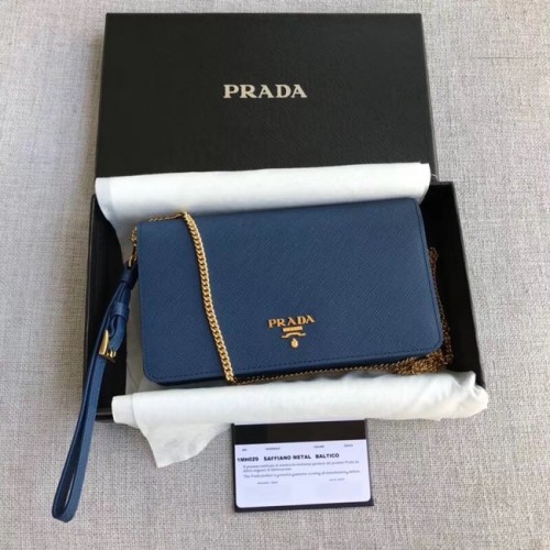 Mini Borsa Prada in Pelle Saffiano 1HZ029 blu