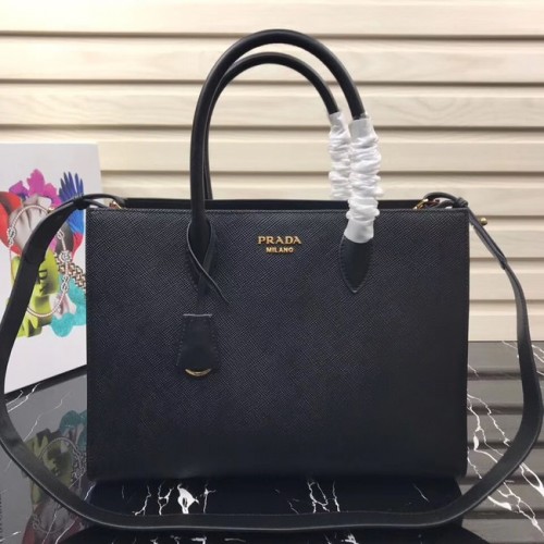Borsa Prada in pelle Saffiano grande 1BA153 nera