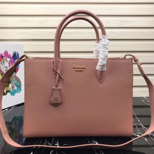 Borsa Prada in pelle Saffiano grande 1BA153 rosa