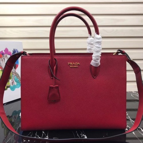 Prada Borsa in Pelle Saffiano Grande 1BA153 rosso