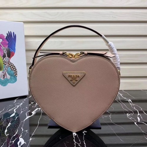 Prada Saffiano originale borsa tote cuore in pelle 1BH144 rosa