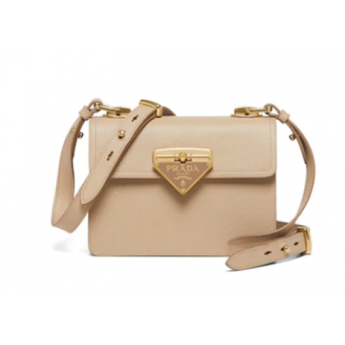 Prada Borsa Prada Symbole in pelle Saffiano 1BD270 Biscotti