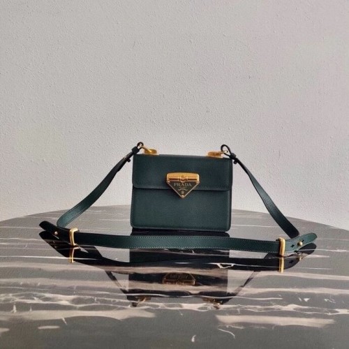 Prada Borsa Prada Symbole in pelle Saffiano 1BD270 verde nerastro