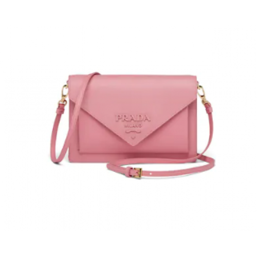 Mini borsa Prada in pelle Saffiano 1BP020 rosa