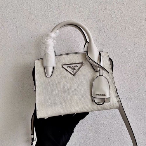 Mini borsa Prada in pelle Saffiano 2BA269 Bianco