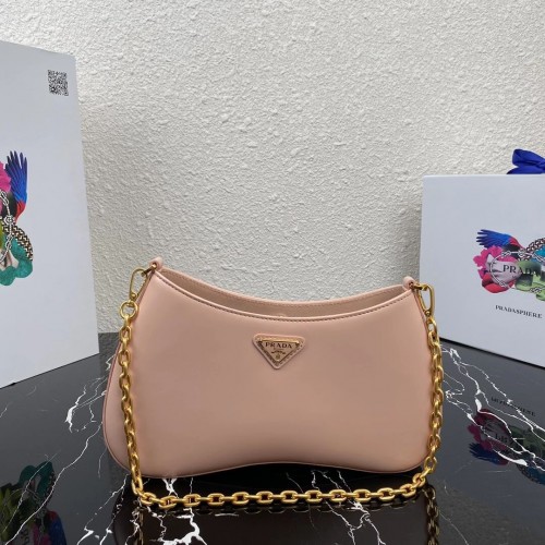 Borsa a spalla Prada in pelle Saffiano 2BC148 rosa