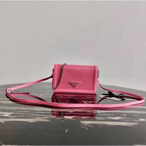 Borsa a spalla Prada in pelle Saffiano 2BP019 rosa