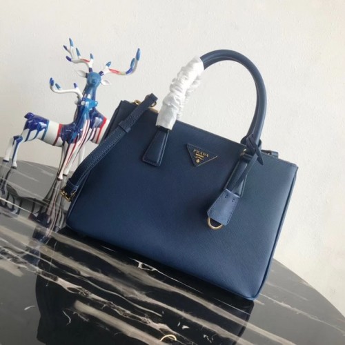 Prada Borsa tote in pelle originale Saffiano 1BA1801 blu