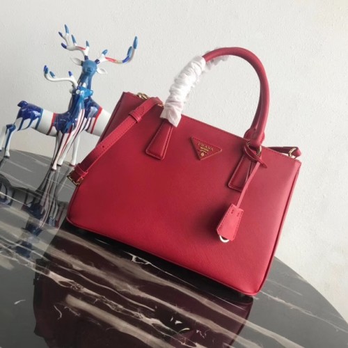 Prada Borsa tote in pelle originale Saffiano 1BA1801 rossa