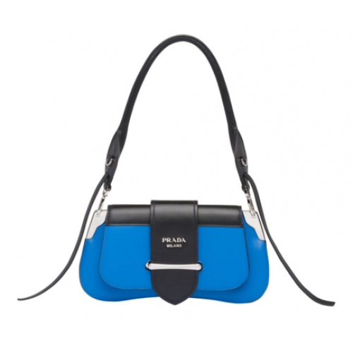 Borsa a spalla Prada Sidonie in pelle 1BD168 blu