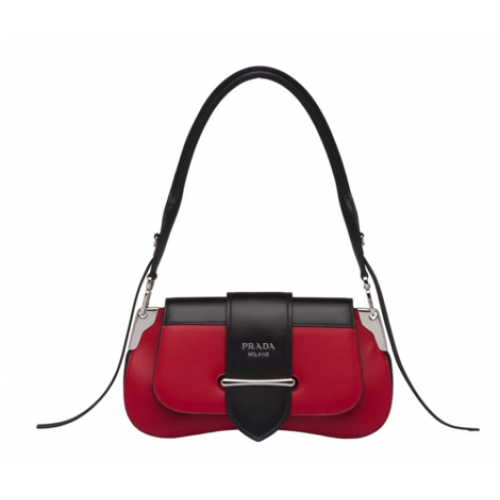 Borsa a spalla Prada Sidonie in pelle 1BD168 rossa