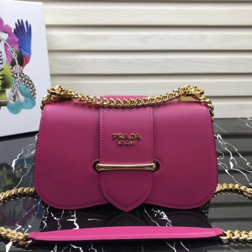 Borsa a spalla Prada Sidonie in pelle 1BD184 Rosa