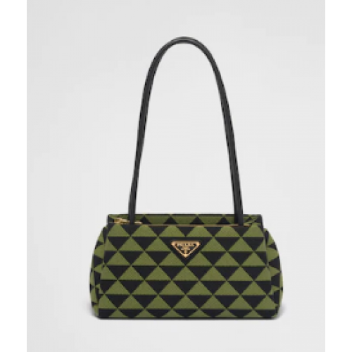 Prada Borsa piccola Symbole in tessuto ricamato 1BA368 verde