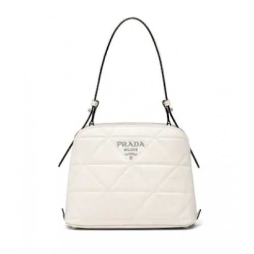 Borsa Prada Spectrum piccola in pelle 1BA311 bianca