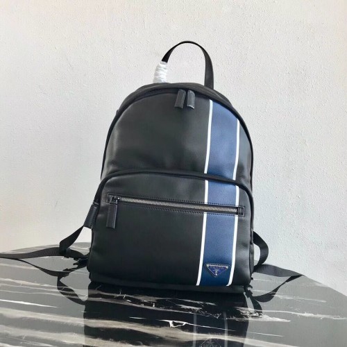 Prada Zaino in tessuto tecnico e pelle 2VZ066 nero&blu