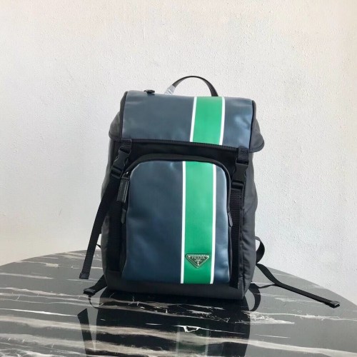 Prada Zaino in tessuto tecnico e pelle 2VZ135 nero&verde