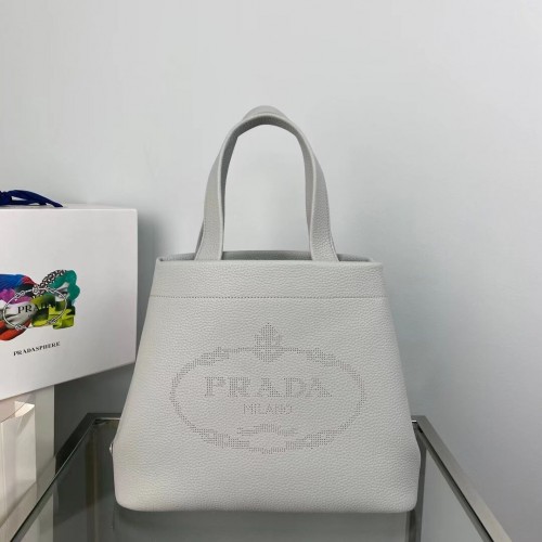 Borsa tote Prada in pelle 1AG833 grigia