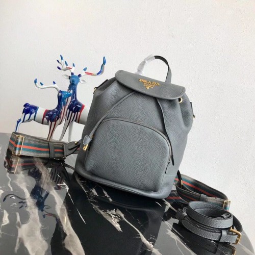 Prada originale Zaino in pelle 1BZ035 grigio