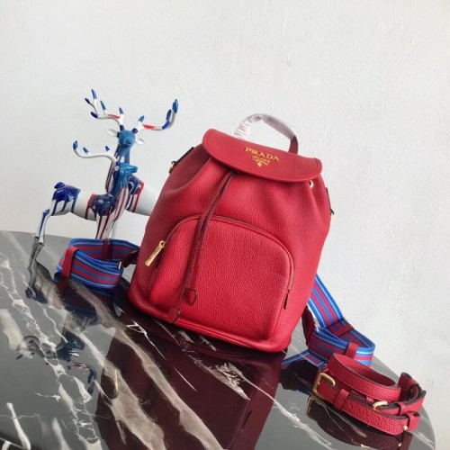 Prada originale Zaino in pelle 1BZ035 rosso