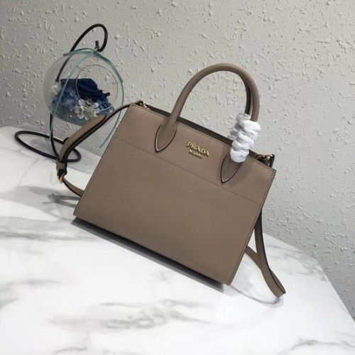 Prada saffiano lux tote borsa in pelle originale bn4458 albicocca