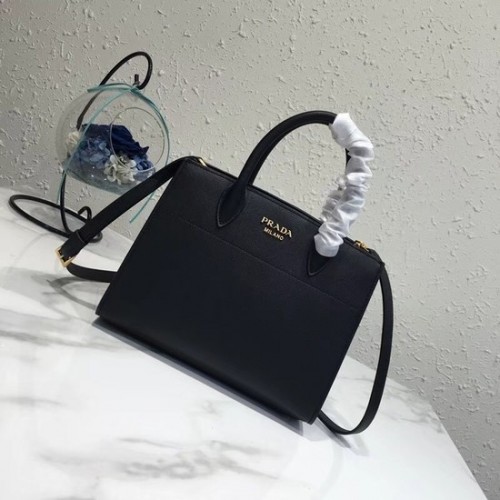 Prada saffiano lux tote borsa in pelle originale bn4458 nera