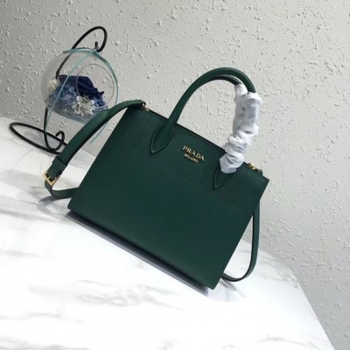 Prada saffiano lux tote borsa in pelle originale bn4458 verde