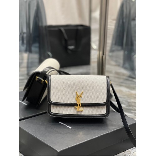 SAINT LAUREN SOLFERINO BORSA MEDIA CON SCATOLA SAINT LAURENT PELLE 634307 nero