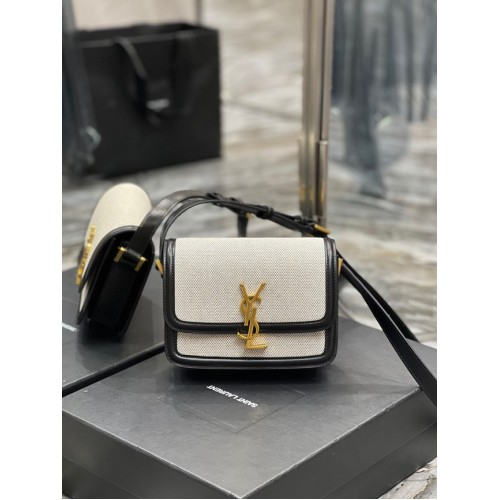 SAINT LAUREN SOLFERINO BORSA PICCOLA IN AYERS LACCATO 634306 nero