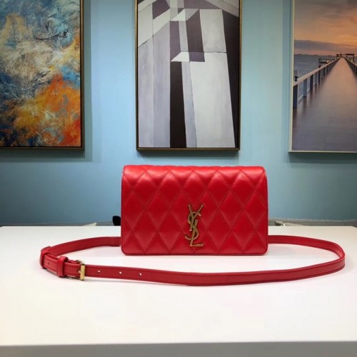 SAINT LAURENT Borsa a tracolla Angie in pelle trapuntata 568906 rossa
