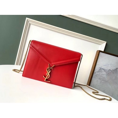 SAINT LAURENT Borsa a tracolla Cassandra in pelle 532750 rossa