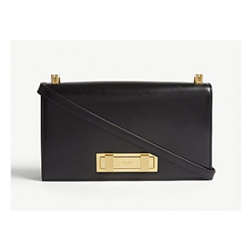 SAINT LAURENT Borsa a spalla Domino in pelle 10600 nera