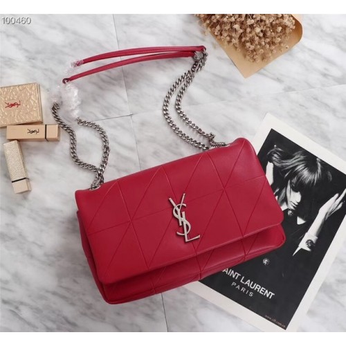 SAINT LAURENT Borsa a tracolla Jamie in pelle monogram A2833 rossa