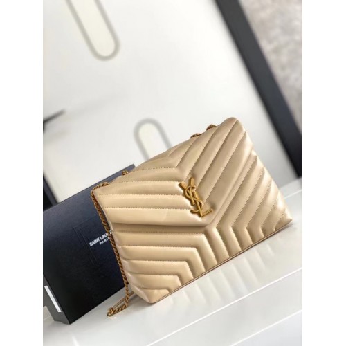 SAINT LAURENT LOULOU MEDIO IN PELLE MATELASSE 459749 AVORIO NATURALE