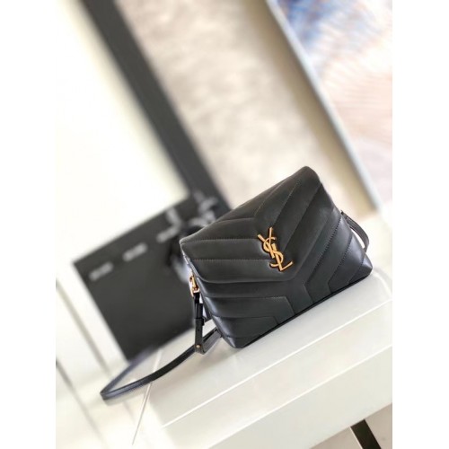 SAINT LAURENT LOULOU PICCOLA IN PELLE MATELASSE Y 467072 BLACK&BRONZE METAL HARDWARE