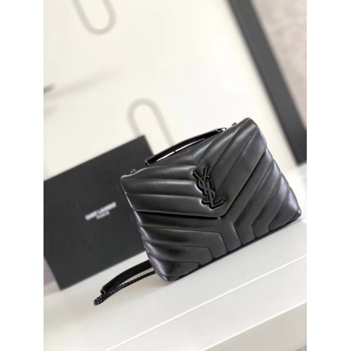 SAINT LAURENT LOULOU PICCOLO IN PELLE MATELASSE Y 467072 NERO&FERRAMENTA NICKEL OSSIDATO